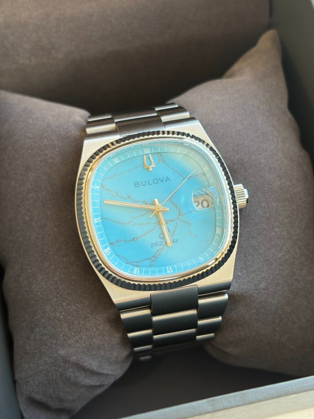 Bulova x Complecto Super Seville Turquoise Stone Dial Precisionist 37.5mm 96B455